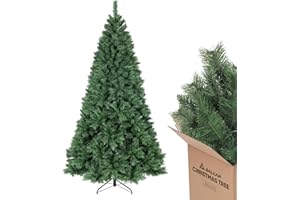 SALCAR Sapin de Noël Artificiel 210cm, Arbre de Noel avec 868 Pointes de Branche, Gants et Pieds de Sapin de Noël en Métal, Lgnifuge, Assemblage Rapide