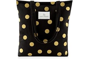 Emma Jonasson Tote Bag Femme - Sac Tissu avec Fermeture éclair et Poche intérieure - Sac en Toile Femme - Aestetic Coton Bag - Canvas Sac Tote Bag - sac de course - sac cabas