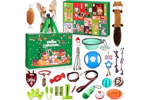 iZoeL Adviento Calendario Perros 2025 Calendario Navidad 24 Juguetes Perros Collar Perro Regalo Navidad Amante Perros Calendario Adviento Reutilizable Regalos (Verde)