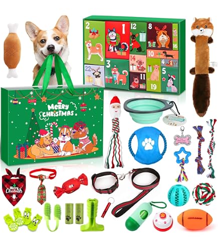 Calendrier De L'Avent 2025 Pour Chat – 24 Jouets Surprises – Réduction D'ennui – Cadeau Noël Félin – Boîte 32x22 Cm