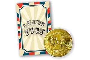TREETOP GIFTS A Flying F**k | Funny Rude Secret Santa Gag Gift for Adults | Novelty Metal Golden Coin Token | Affordable Joke Gift Under A Fiver £5 | Great Present For Him / Her / Office Colleague / Friends