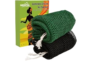 Afrikansk nätsvamp, afrikansk nätsvamp set med 2 med presentförpackning, autentisk duschsvamp och luffasvamp för djuprengörin