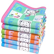 Lot De 6 Mouchoirs De Poche Bébé/enfant 21x21 Cm - Coton Chaton Multicolore - Neufs