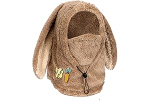 PHOGARY Kominiarka czapki zimowe dla kobiet, kaptur sherpa, maska narciarska, królik, narty, unisex, wiatroszczelna osłona na twarz, na zimę, termiczna drzemka, kaptur, damska puszysta kominiarka