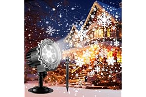 MOSSNDAR Luci Proiettore Natale Esterno, Proiettore di Fiocchi di Neve LED, Luci di Natale Impermeabile con Telecomando Timer per Natale Decorazioni Casa Natale Illuminazione Esterno Interno