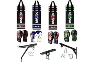 MAXX PRO BOXING GEAR Maxx x1 Series Kids Punch Bag set Boxing Junior punching bag Bracket Hook 6oz Or 8oz gloves - choose from given options