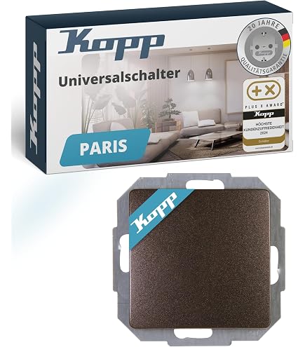 Kopp 944626083 Paris Mitten – Presa a 2 ingressi, con elevata protezione da contatto protezione di contatto, marrone, 1 pezzi, palissandro marrone