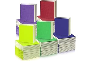 Faccito 50 Mini Cuadernos de Bolsillo Libretas de Kraft Bloc de Notas Pequeño Diario para Escribir Adulto Niño Maestro Escuela Oficina, 24 Hojas, 10,4 x 10,6 cm (Color Fresco, Página en Blanco)