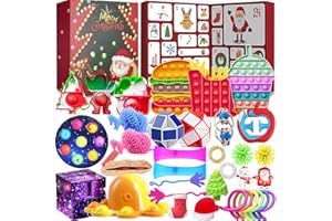 vita dennis Christmas Fidget Advent Calendar 2025 with 36 Pcs Fidget Toys for Kids and Adults, Sensory Stress Reliever Toy for Anxiety ADHD, Squeeze Toy Family Games Holidays Party Gift Box Set (W)