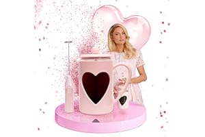 FACKELMANN Paris Hilton Cafetière French Press au design cœur de 1 l - Cafetière en verre et plastique avec filtre en acier inoxydable, poignée Cool-Touch, anti-gouttes, résistante à la température