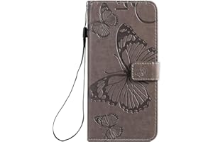 DENDICO Cover per Xiaomi Redmi Note 8T, Pelle Portafoglio Custodia per Xiaomi Redmi Note 8T Custodia a Libro con Funzione di appoggio e Porta Carte di Credito - Grigio