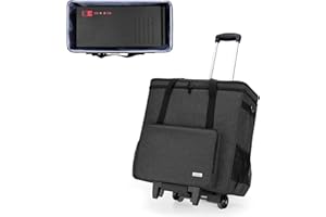 ‎CURMIO CURMIO Travel Bag for Desktop Computer, Case Bag with Removable Trolley, Carry Bag for Tower PC, Keyboard, Cable and Mouse (No Accessories Included) Black