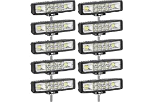 SKYWORLD 10 st LED-arbetsstrålkastare, 15 cm 6 tum 24 W LED-projektor 12 V 24 V ramp LED-stång lång dörr strålkastare arbetsl