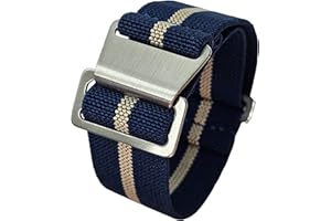 Max French Marine Nationale Elastic Nylon Navy Divers Parachute Watch Straps 20mm 22mm Military Bands