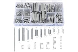 BNNRJIA 210 Pcs Compression Springs and Tension Springs Assortment Kit, Springs Assorted Extension Springs, Steel Metal Extended Compressed Spring Assortment Set, Coil Springs Spiral Springs Kit, 20 Sizes
