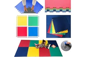 CANNONS UK 8 x Suelos para Niños Y Infantiles EVA Puzzle Colchonetas 60cm x 60cm x12mm con Reverso Antideslizante