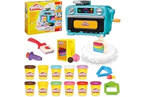 Play-Doh Bunte Konditorei mit Spielzeug-Ofen, Werkzeugen, Accessoires und 11 Dosen Knetmasse zum Formen, Backen und Dekorieren, Bastel-Set als Weihnachtsspielzeug für Mädchen und Jungen ab 4 Jahren