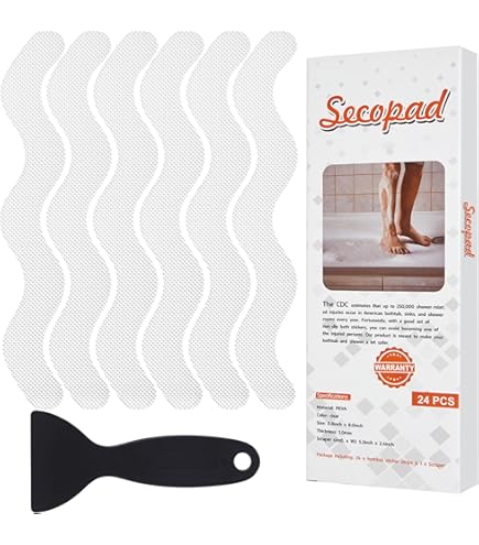 Nastro Antiscivolo Per Vasca Da Bagno – 18 Strisce Nere Adesive 38x2 Cm – Sicurezza In Doccia E Scale