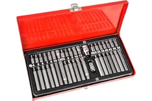 TecTake Coffret de 40 embouts de vissage 12 pans et 6 pans spline courts et longs XZN hex torx