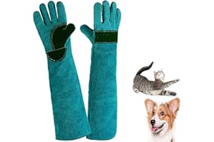 Graxury Verbesserte Verdickung 60 cm Bissfeste Handschuhe für den Umgang mit Tieren - Anti-Biss Arbeitshandschuhe zum Pflegen, Schweißen, Umgang mit Hund/Eidechse/Katze/Vogel/Schlange (Blau)