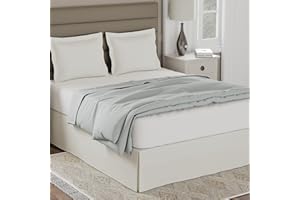 LEVINSOHN Lux Hotel Bettrock aus Mikrofaser, taillierter Stil, Klassische 35,6 cm Länge, Queensize, Elfenbein