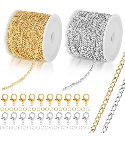 24 Chaînes De Bracelet En Acier Inoxydable Pour Créer Vos Bijoux - Avec Fermoirs Mousquetons, Ajustables