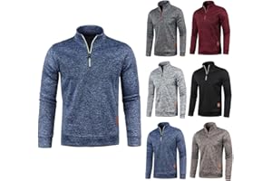 Generisch Half Zip Pullover Herren Rollkragenpullover Turtleneck Troyer Arbeitspullover Winter Slim Fit Strickpullover Übergangsjacke Warm Fleecepullover Langarm Business Outerwear Pullover Sweater