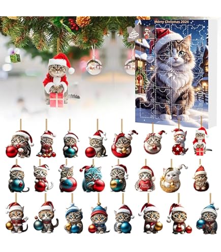 With 24 Cat Pendants Cat Advent Calendar 24 Days Christmas Countdown