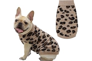 HADETOTO Dog Cat Jumper Warm Pet Sweater Knitwear Coat Apparel Autumn Winter Dog Clothes(Brown-S)