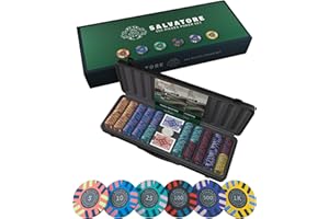Bullets Playing Cards, Salvatore, walizka pokerowa z 500 żetonami z mieszanki kompozytowej Clay, ceramiczny przycisk dealera i karty do gry