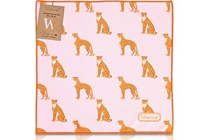 WESERWEF® Panno in Microfibra XXL 30×30 cm – Design Elegante e Pulizia Delicata per Occhiali, Lenti, Schermi, Smartphone e Tablet (leo pink)