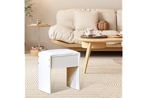 ‎SAIMEIHOME Schminktisch Hocker, Schminkhocker Weiß Sitzhocker Schminkhocker Weiß Schminktisch Hocker, Polsterhocker Sitzhocker für Schminken