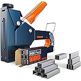 Presch Set Graffatrice Manuale 600 pz. - Fissatrice manuale con 600 graffette per legno, tessuto, mobili e cartone catramato 