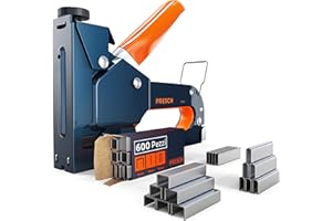 Presch Set Graffatrice Manuale 600 pz. - Fissatrice manuale con 600 graffette per legno, tessuto, mobili e cartone catramato - Attrezzo professionale
