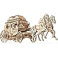 UGears Stagecoach 3D Mechanical Educational Wooden Puzzles for Kids | Wooden Horse Cart Showpiece DIY Kits for Adults | Personalized Valentine Gift Handicraft Items and Personalised Birthday Gifts