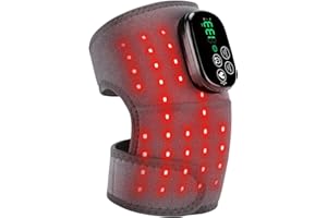 MONIVI Red Light Therapy Knee Brace Knee Massage for Pain Relief, 660nm&850nm, Rechargeable Wireless Controller, Near Infrared Light Heated Wrap Pad for Knee/Elbow/Shoulder Pain Relief