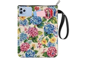 CRASPIRE Book Sleeve Hydrangea Flowers Washable Protective Book Cover with Zipper Pocket for Book Accessory Lightweight Wallet 11 x 8.7In Soft Paperbacks Hardcover Notebook Journal Textbooks Reusable