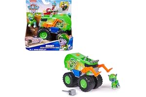 PAW PATROL Rescue Wheels - Rockys Recycling Monstertruck mit Geschoss-Abwurf und Rocky Hundefigur, Spielzeug für Kinder ab 3 Jahren