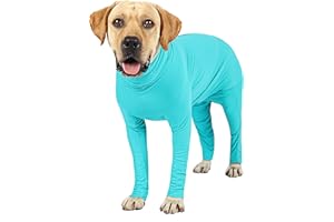 Due Felice Dog Onesie Shedding Suit Full Coverage Pet Surgical Recovery Bodysuit After Surgery Wear E Collar Cone Alternative Anxiety Calming Shirt for Female Male Dog BlueMedium
