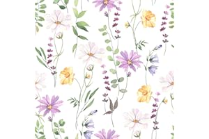 VaryFloral Carta Parati Adesiva Muro Margherita Floreale Pellicola Adesiva per Mobili 30.5cmx300cm Bianco Decorazioni Parete Foglie Fiorite Impermeabile Carta da Parati Camera da Letto Armadi