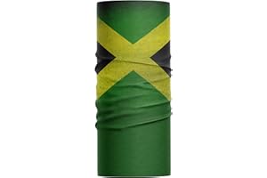 Purple Print House Headwear Jamaican Flag Snood - Multifunctional Grunge Flag Jamaica Bandana Headband Neck Gaiter Men Women Kids - Face Covering Balaclava