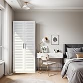 Dekorex MNT220 Beyaz Panjur 2 Kapaklı Gardırop