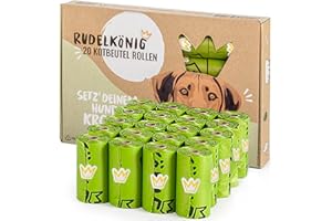 ‎RUDELKÖNIG Rudelkönig Hundekotbeutel - 300 auslaufsichere Kotbeutel für Hunde aus recyceltem Kunststoff - Extra reißfeste Hunde Kotbeutel Rollen - Hundetüten Nachfüllpackung