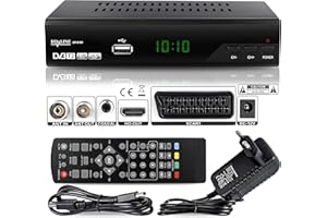 hd-line Echosat 2910 DVBT2 - Receptor Full HD 1080P 4K para TV (HEVC/H.265 HDMI SCART, USB 2.0, DVBT - 2, DVB - T2, DVB T2, DVBT 2) Color Negro