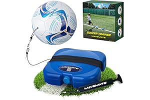 MOVEMATE® Juego de entrenamiento de fútbol con cuerda, accesorios de entrenamiento innovadores para exteriores, en el jardín, en el campo de fútbol | regalo ideal para niños