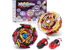 ACEBWHTOY 2 Pcs Bey Spinning Tops with Launcher, 4D Metal Fusion Toys Set for Kids Children Nice Gift (172+170)