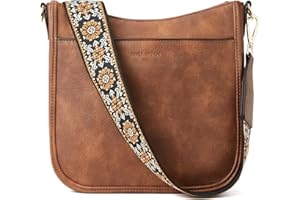 BOSTANTEN Handtasche Damen Mittelgroß Umhängetasche Crossbody Bags Leder Schultertasche für Frauen Shopper Tasche mit Verstellbarem Farbigem Riemen