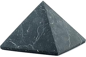 VEHADI WELLNESS Pyramide de Shungite Non Polie, 10 cm, Pierre Naturelle, Cristaux et Pierre Précieuses, Reiki, Cadeau Homme, Cadeau Femme, Décoration Maison, Cadeaux de Reiki, Cristaux de Chakra, Shungite Authentique