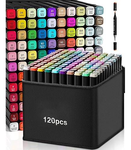 AEDAGA 200 Colors Alcohol Markers with Free App, Dual Tip Art