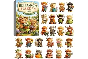 Julkalender 3D mini ko advent 24-dagars mini djurfigurer | 2026 Trädgård ko advent semester nedräkning för barn hem lägenhet